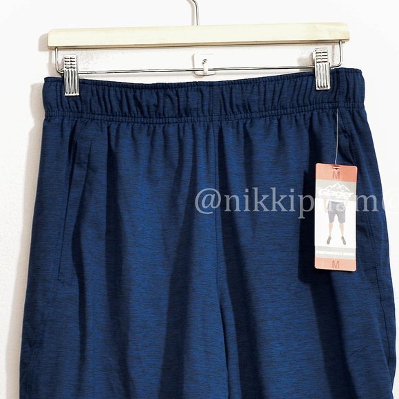 NEW!! Glacier Men's 4-Way Stretch Comfort Performance Shorts in blue - Picture 3 of 8